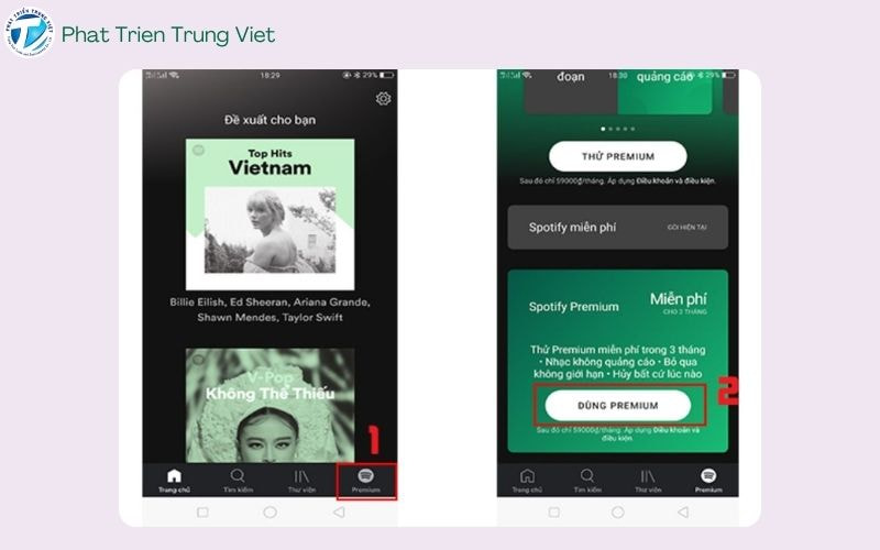 Cách đăng ký Spotify Premium bằng thẻ Mastercard bước 1